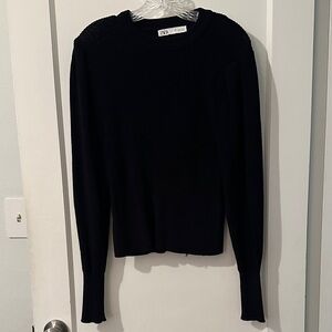 Zara Elegant Black Long Sleeve Top